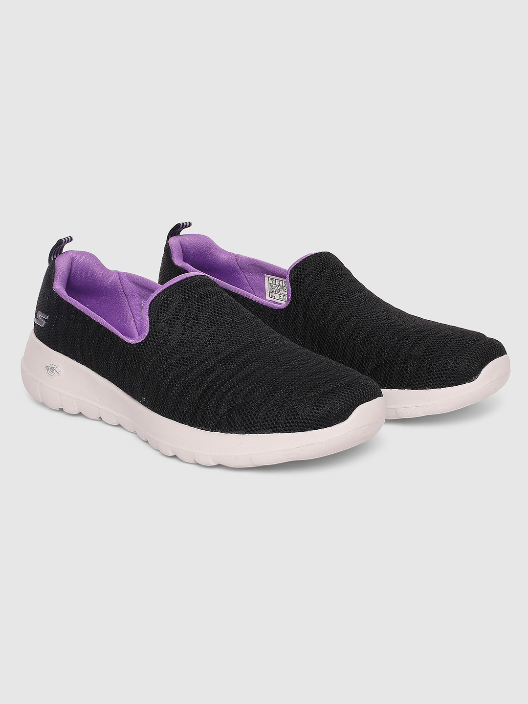 ladies black leather skechers trainers