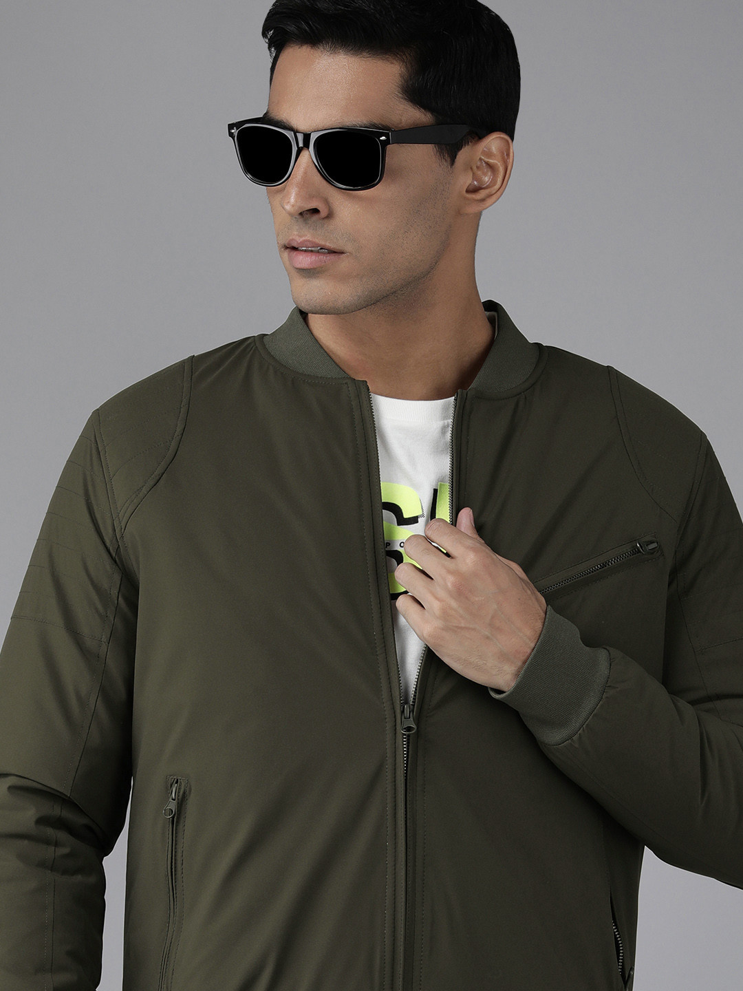 Men Green Solid Casual Co ord Set-AM-90-21-Olive