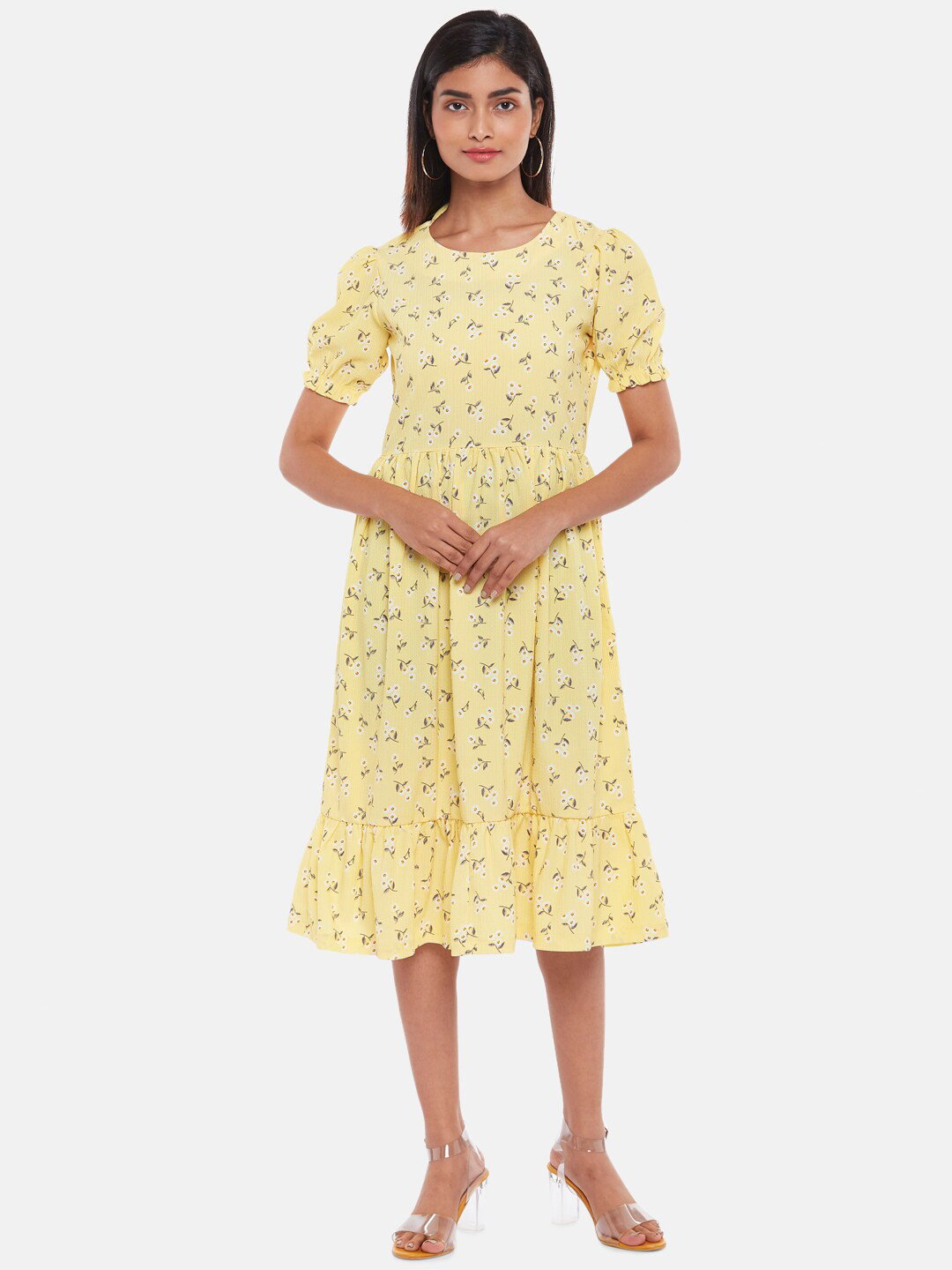 Buy Honey By Pantaloons Yellow Floral Dress Dresses for Women