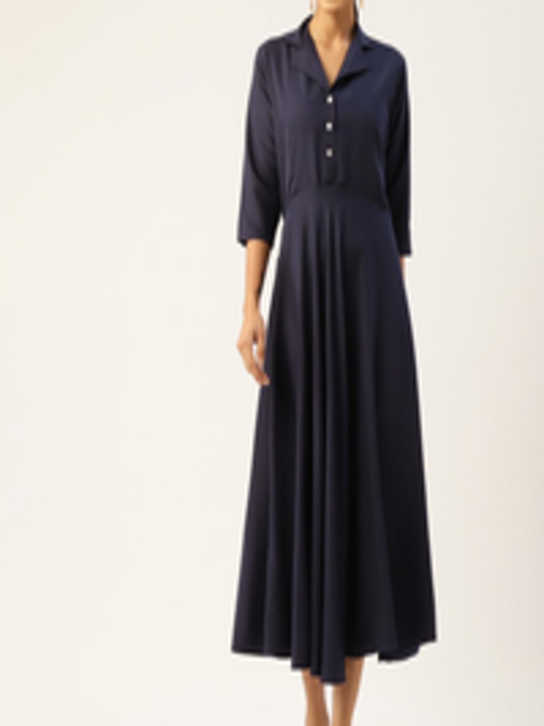 Buy Kushi Flyer Blue Crepe Formal Midi Dress - Dresses for Women ...