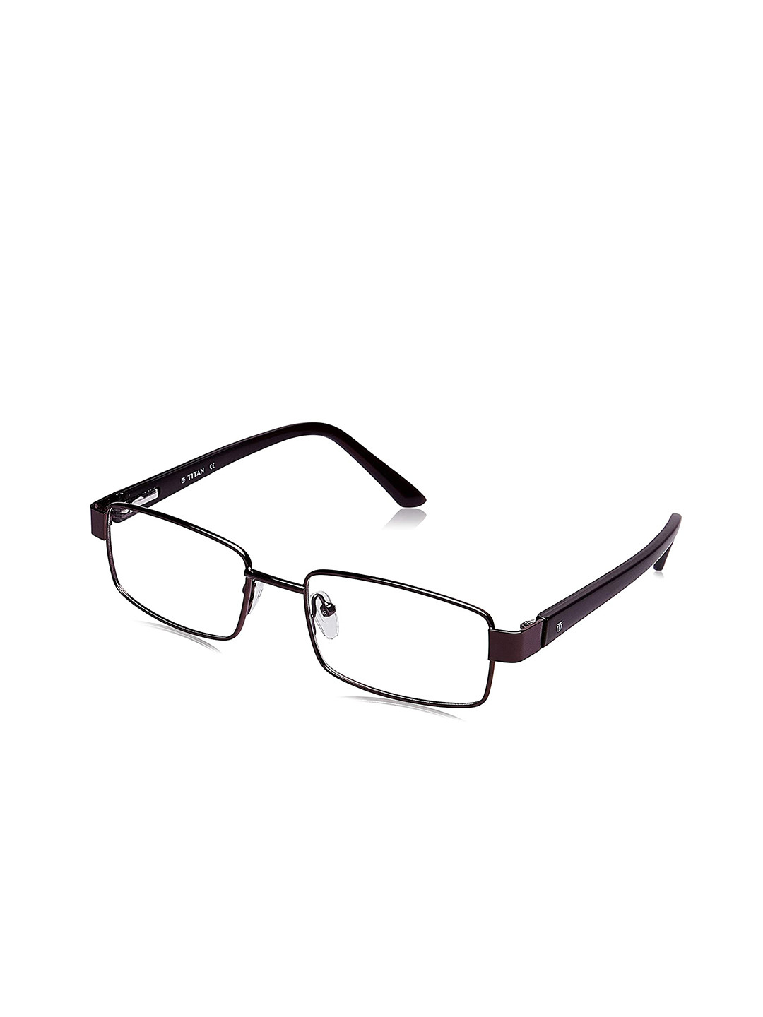 Buy Titan Unisex Brown & Transparent Full Rim Rectangle Frames Frames