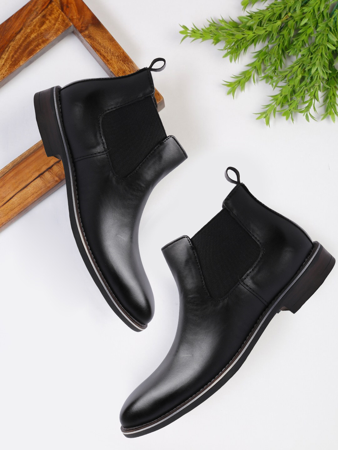Buy Longwalk Men Black Solid Chelsea Boots Boots for Men 19037198