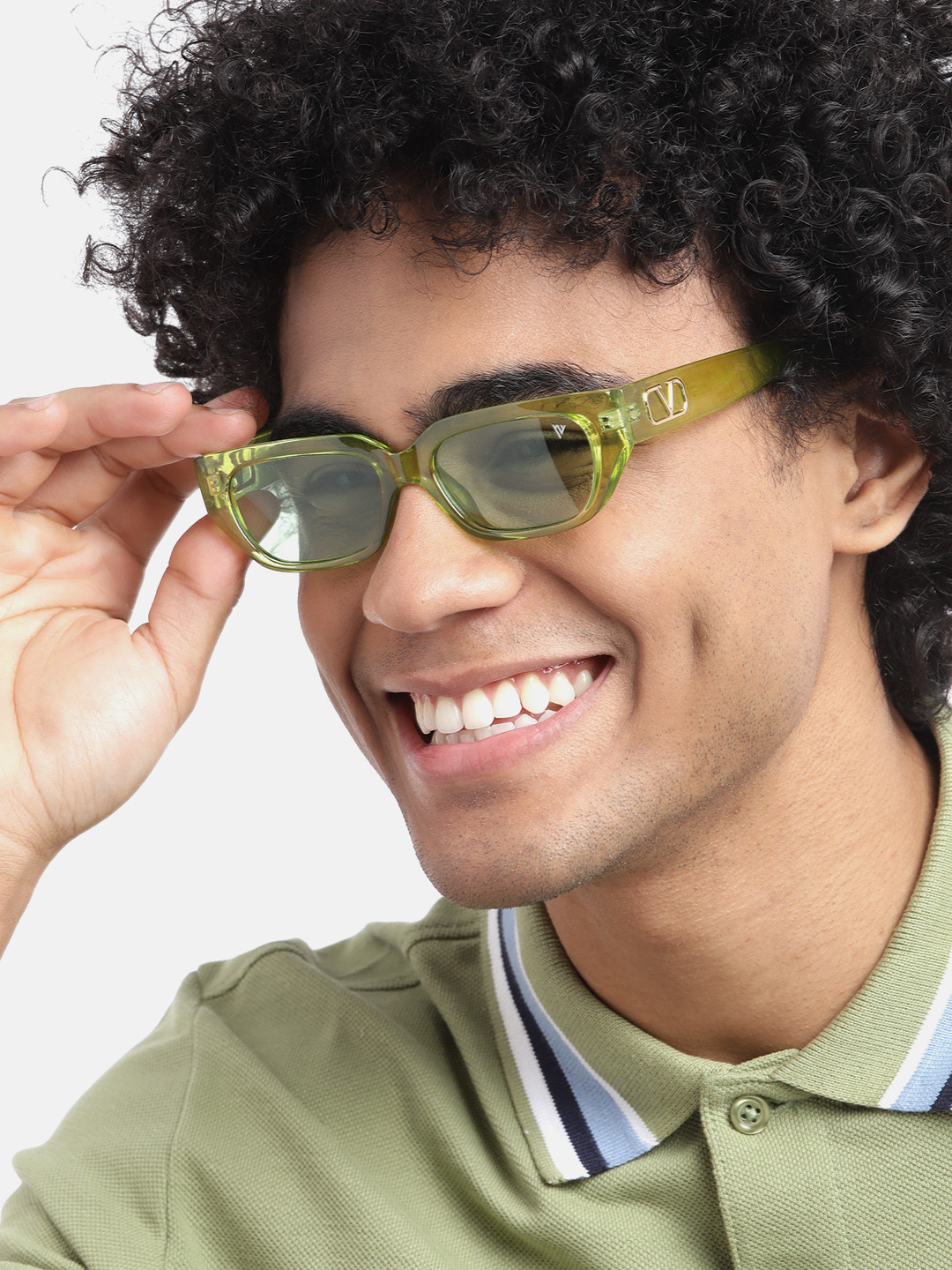Premium Oval Tea Green Sunglasses for Men & Women | 100% UV Protection