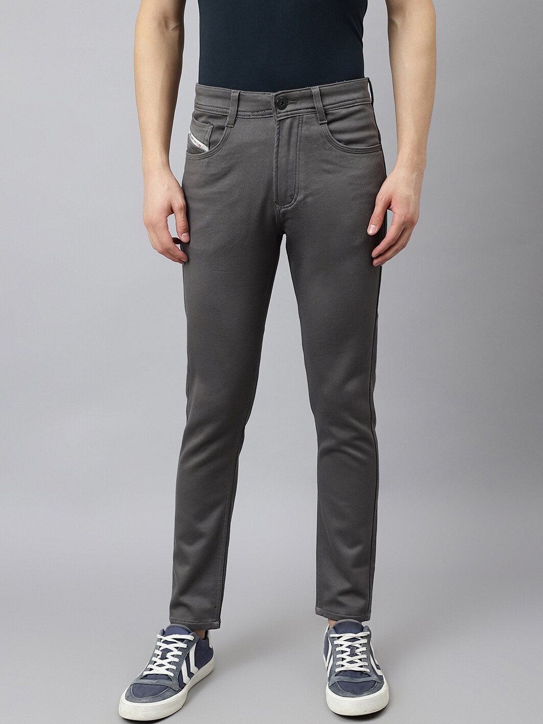 Buy Code 61 Men Charcoal Tapered Fit Low Rise Stretchable Jeans Jeans