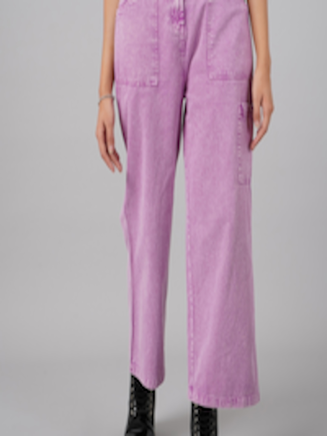 Buy DressBerry Women Lavender High Rise Trousers - Trousers for Women ...