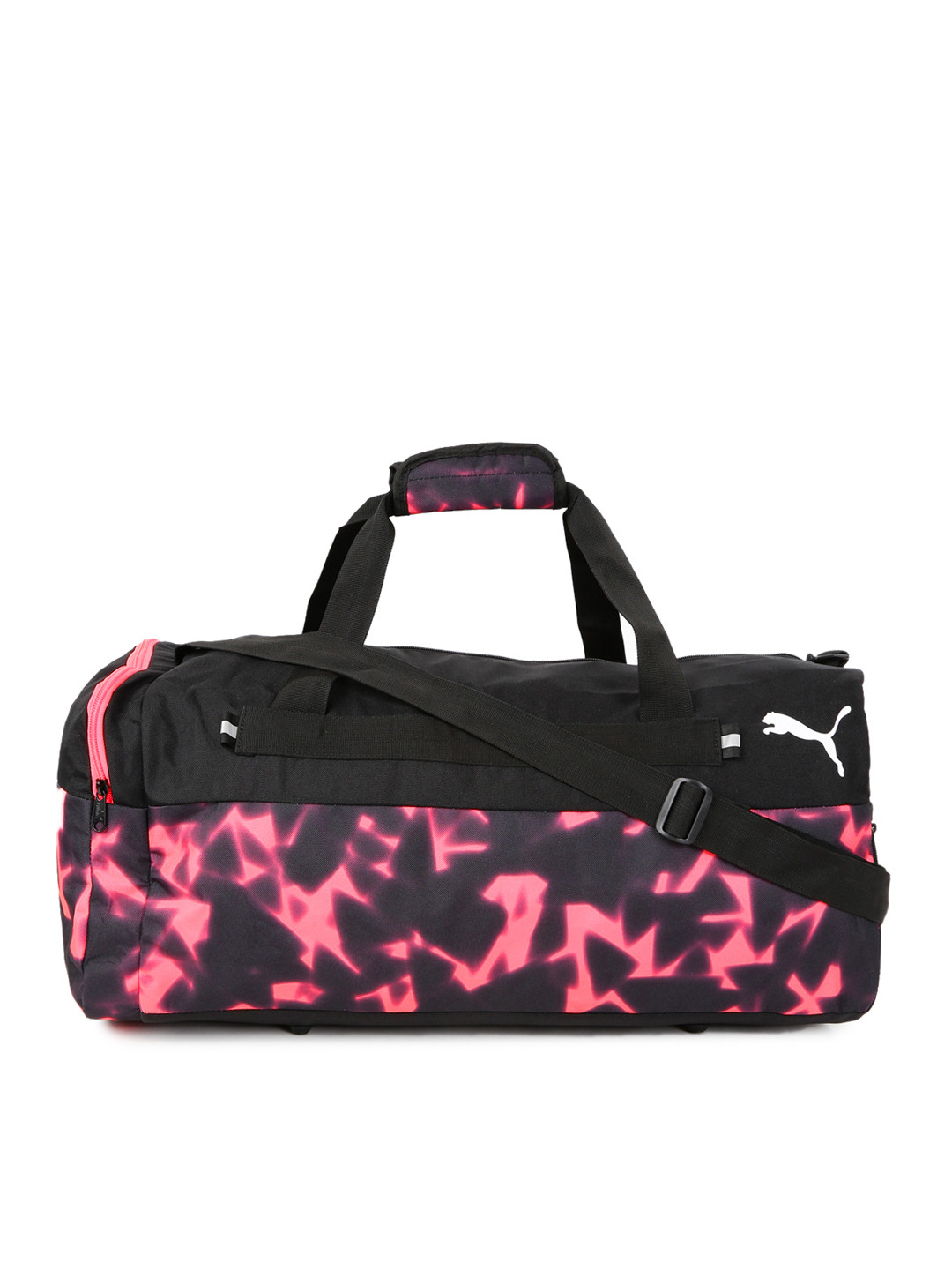 Buy Puma Unisex Black & Pink Fundamentals Sports Printed Duffel Bag
