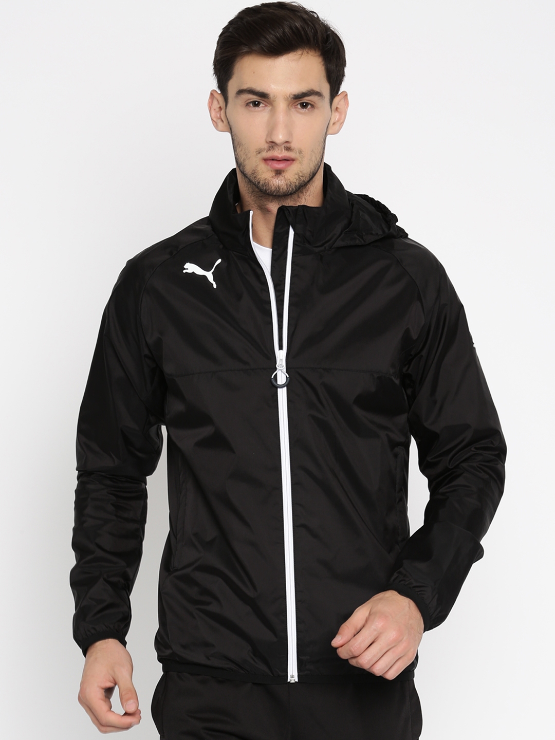 Buy Puma Men Black Hooded Rain Jacket - Rain Jacket for Men 1904250 ...