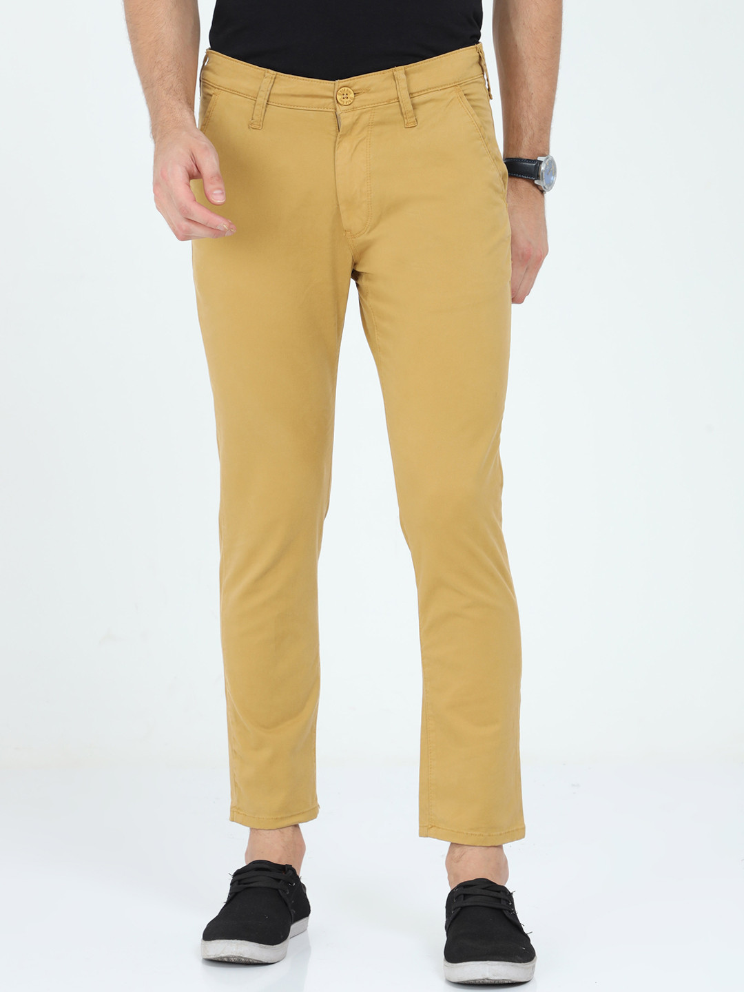 Buy Old Grey Men Khaki Slim Fit Trousers Trousers for Men 19045006