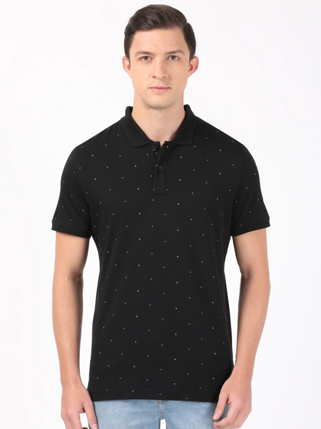 Buy Jockey Men Black Printed Polo Collar T Shirt Tshirts for Men