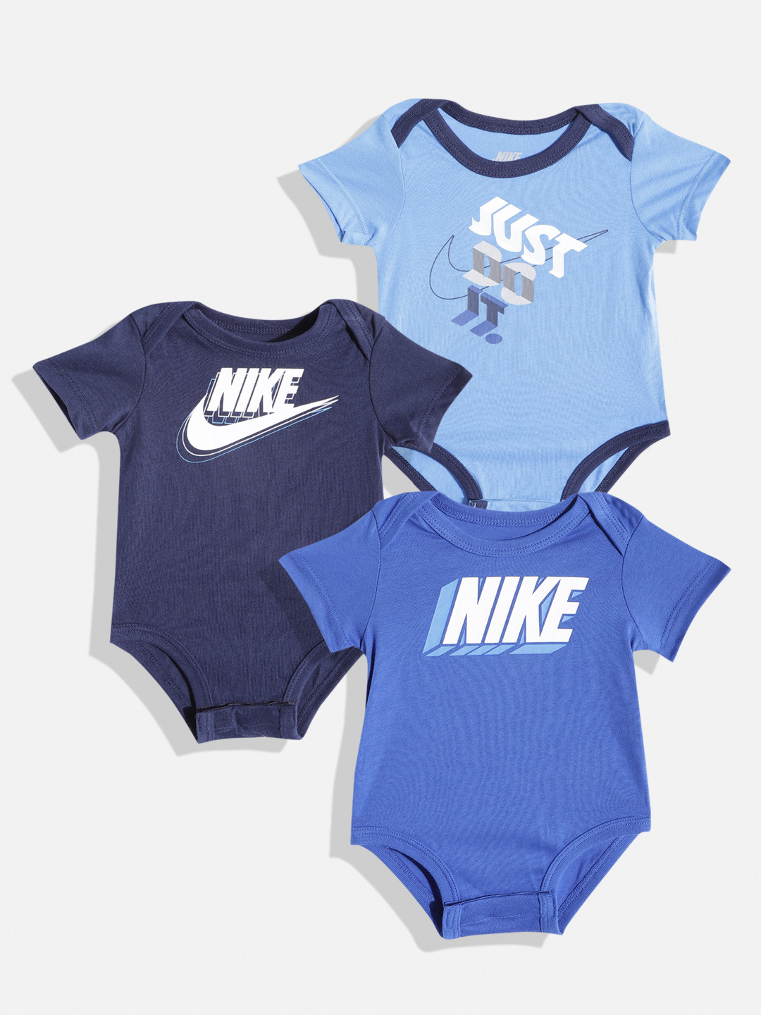 Buy Nike Boys Pack Of 3 Brand Logo Printed Bodysuit Bodysuit for Boys