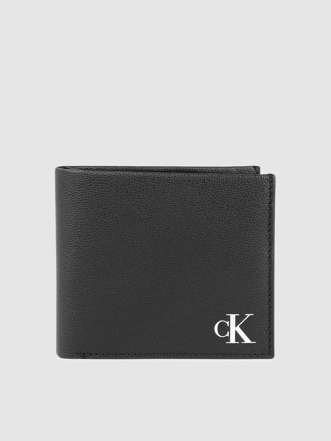 Buy Calvin Klein Jeans Men Black Leather Two Fold Wallet Wallets for