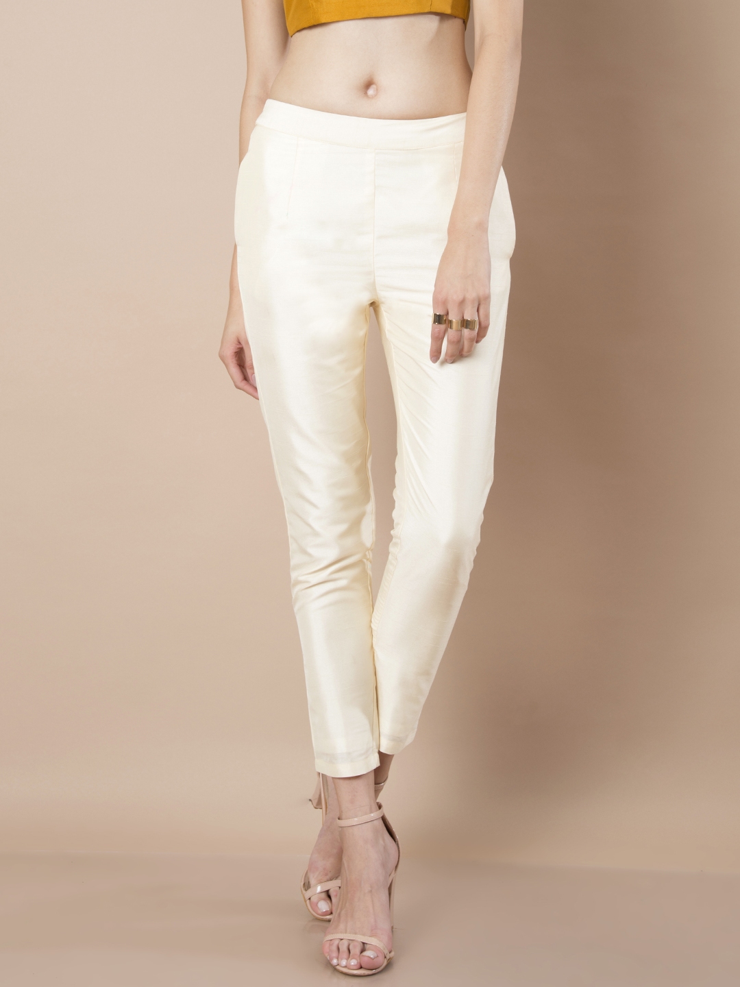 white cigarette pants for ladies