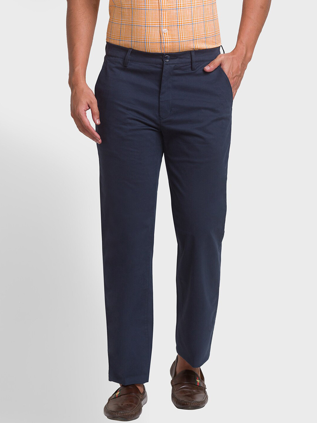 Buy ColorPlus Men Blue Trousers - Trousers for Men 19060060 | Myntra