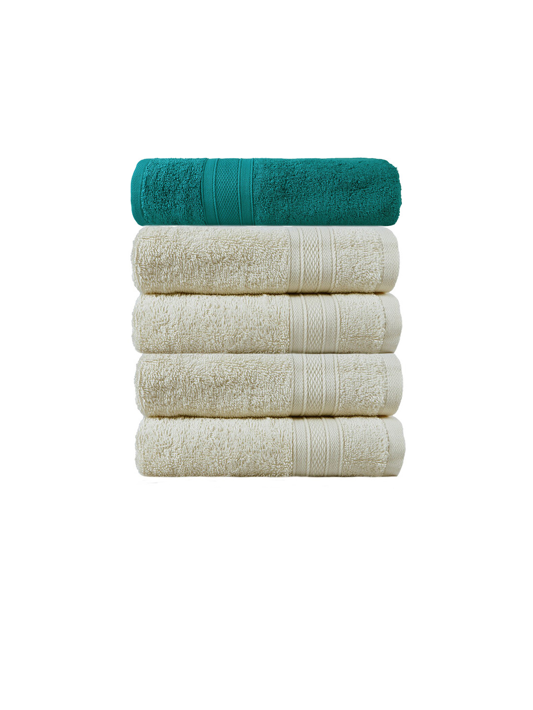 Buy Trident Teal Blue Solid 500 GSM Cotton Bath Towel & Set Of 4 500