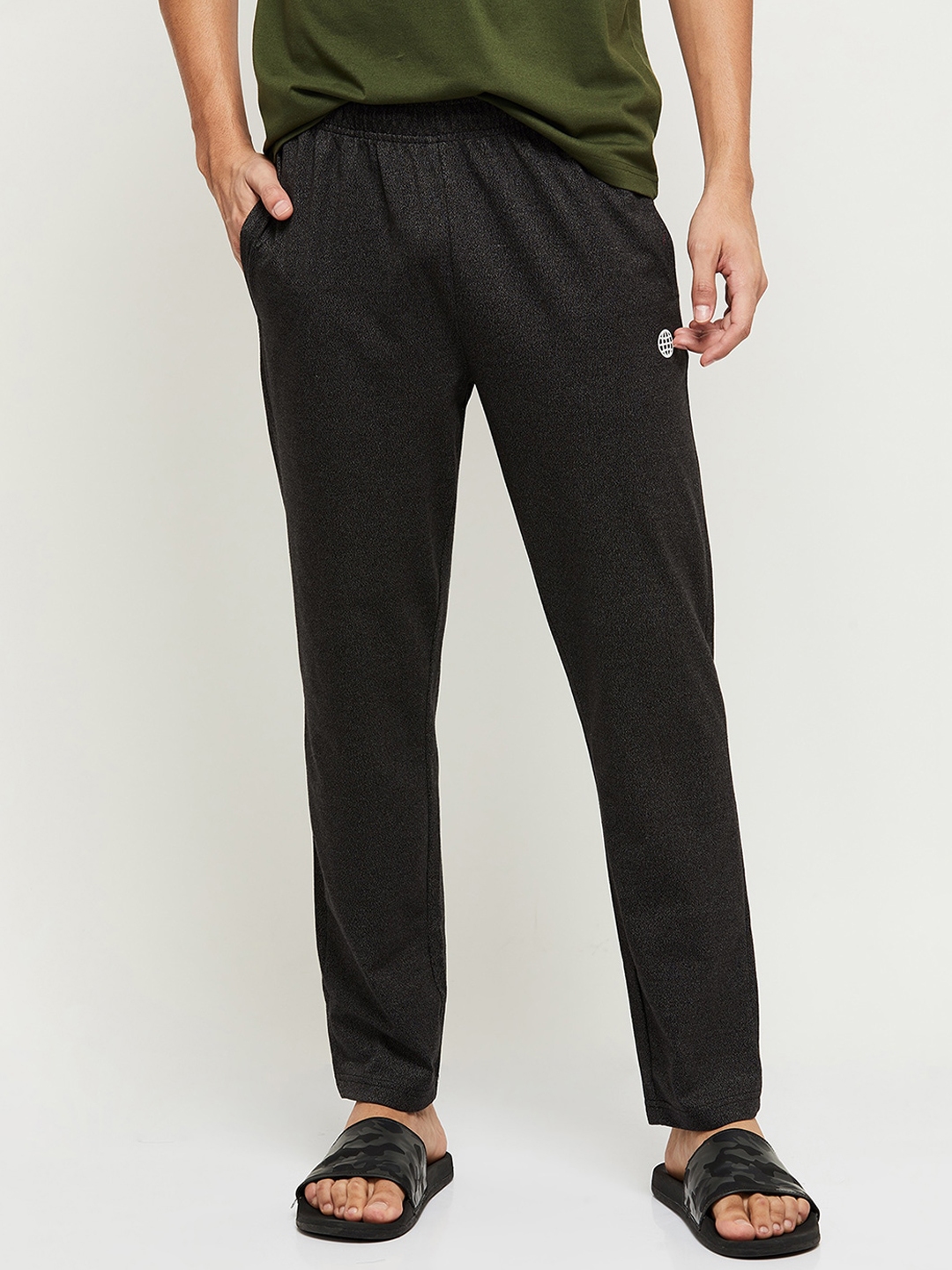Buy Max Men Black Solid Cotton Lounge Pants Lounge Pants for Men