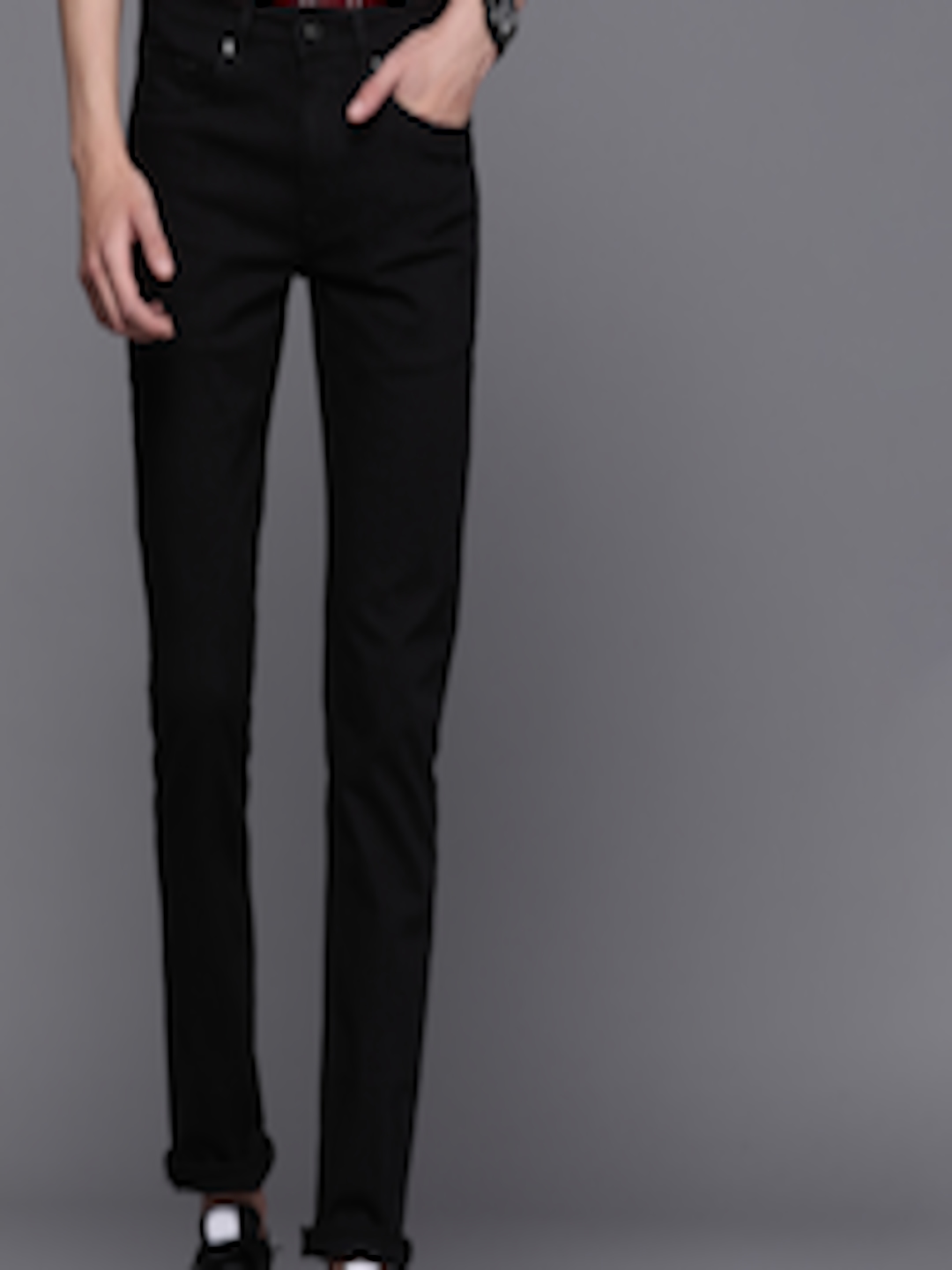 Buy Louis Philippe Jeans Men Black Slim Fit Low Rise Stretchable Jeans ...