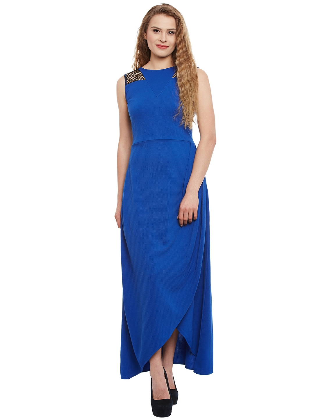 Buy Athena Women Blue Solid Maxi Dress Dresses For Women 1907091 Myntra 1054