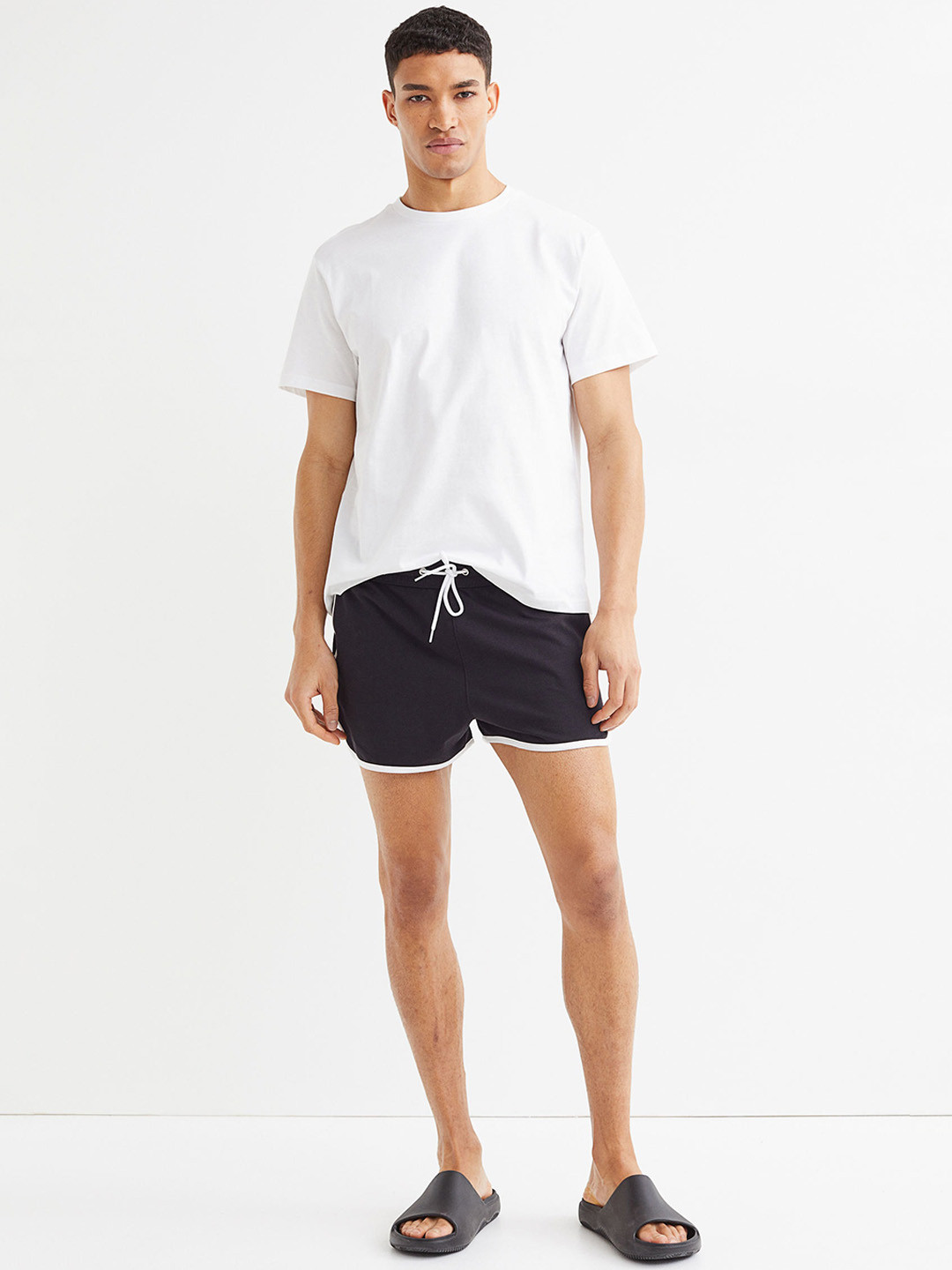 Buy H&M Men Black Sweatshirt Shorts Shorts for Men 19071478 Myntra