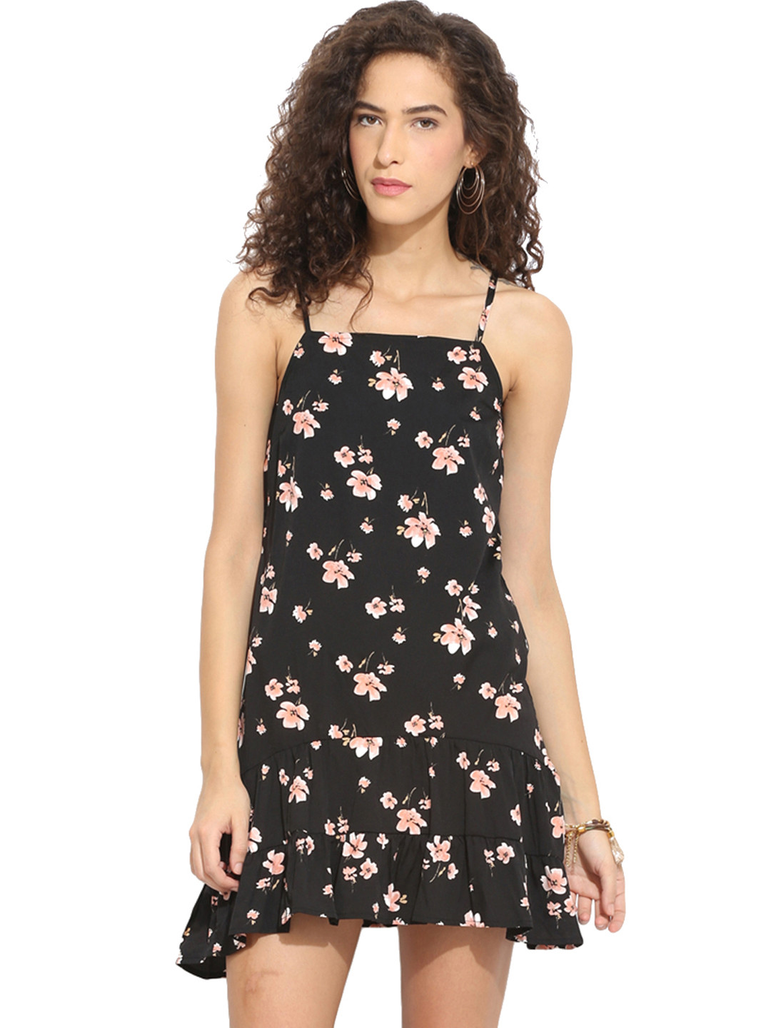 Buy Paprika Women Black Printed A Line Dress Dresses for Women