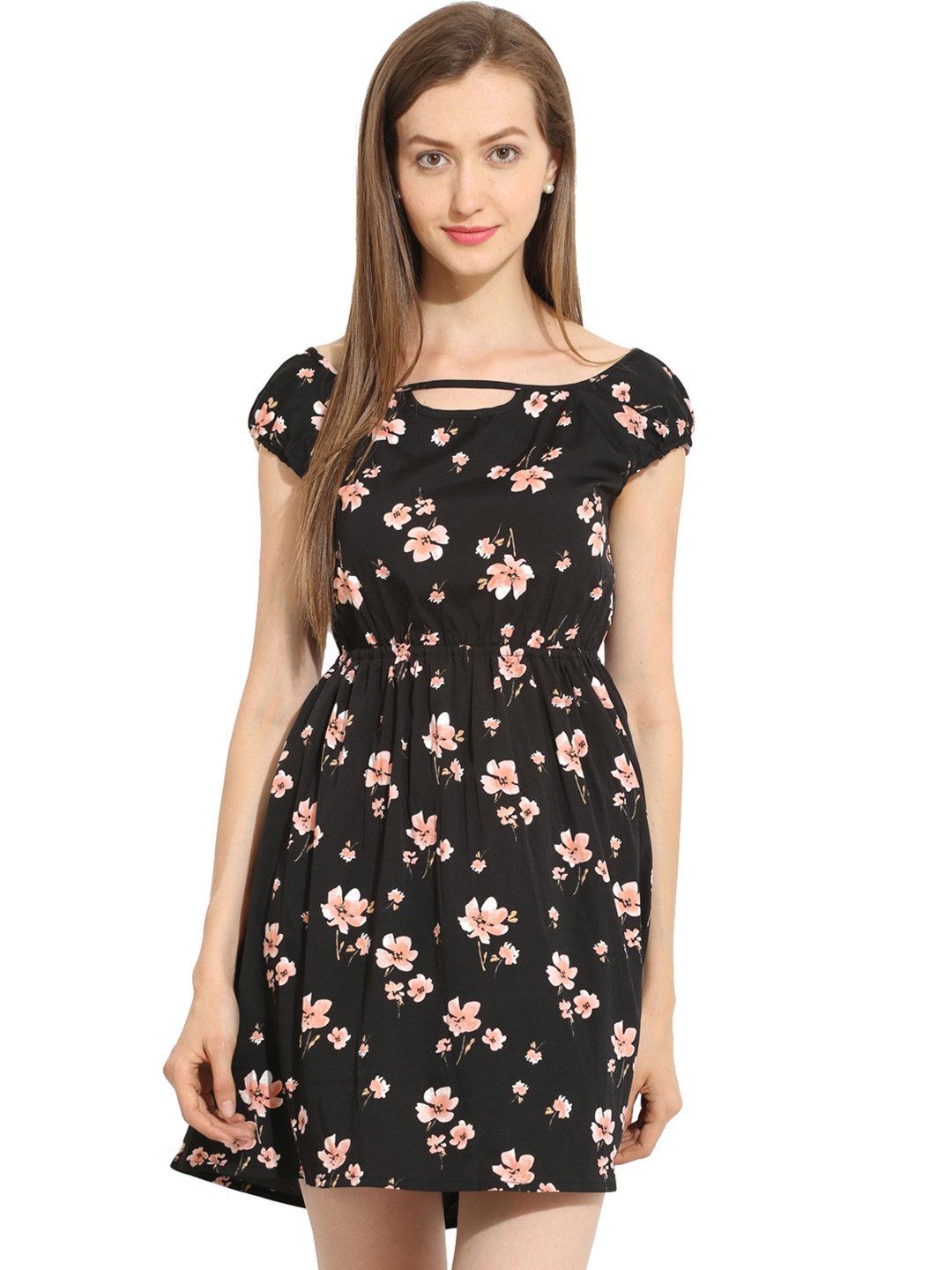 Buy Paprika Women Black Printed Fit & Flare Dress Dresses for Women
