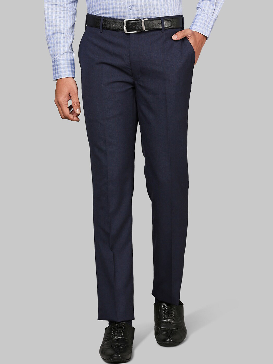 Buy Raymond Men Blue Slim Fit Trousers - Trousers for Men 19072524 | Myntra