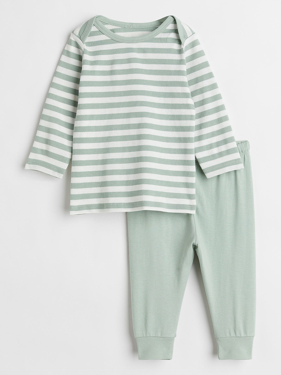 Buy H&M Infant Boys Green & White 2 Piece Cotton Set Clothing Set for