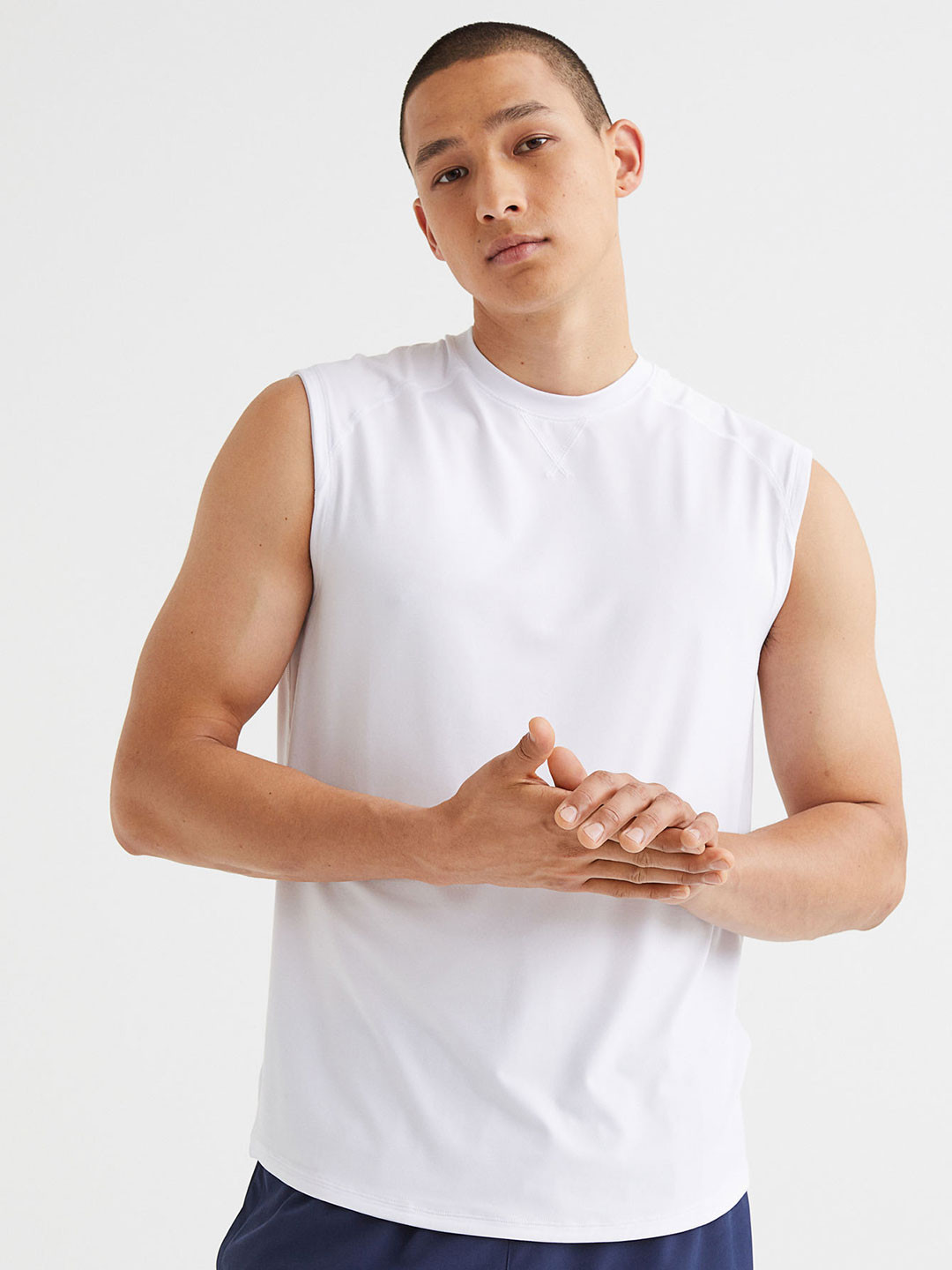 Buy H&M Men White Relaxed Fit Sports Vest Top Tshirts for Men