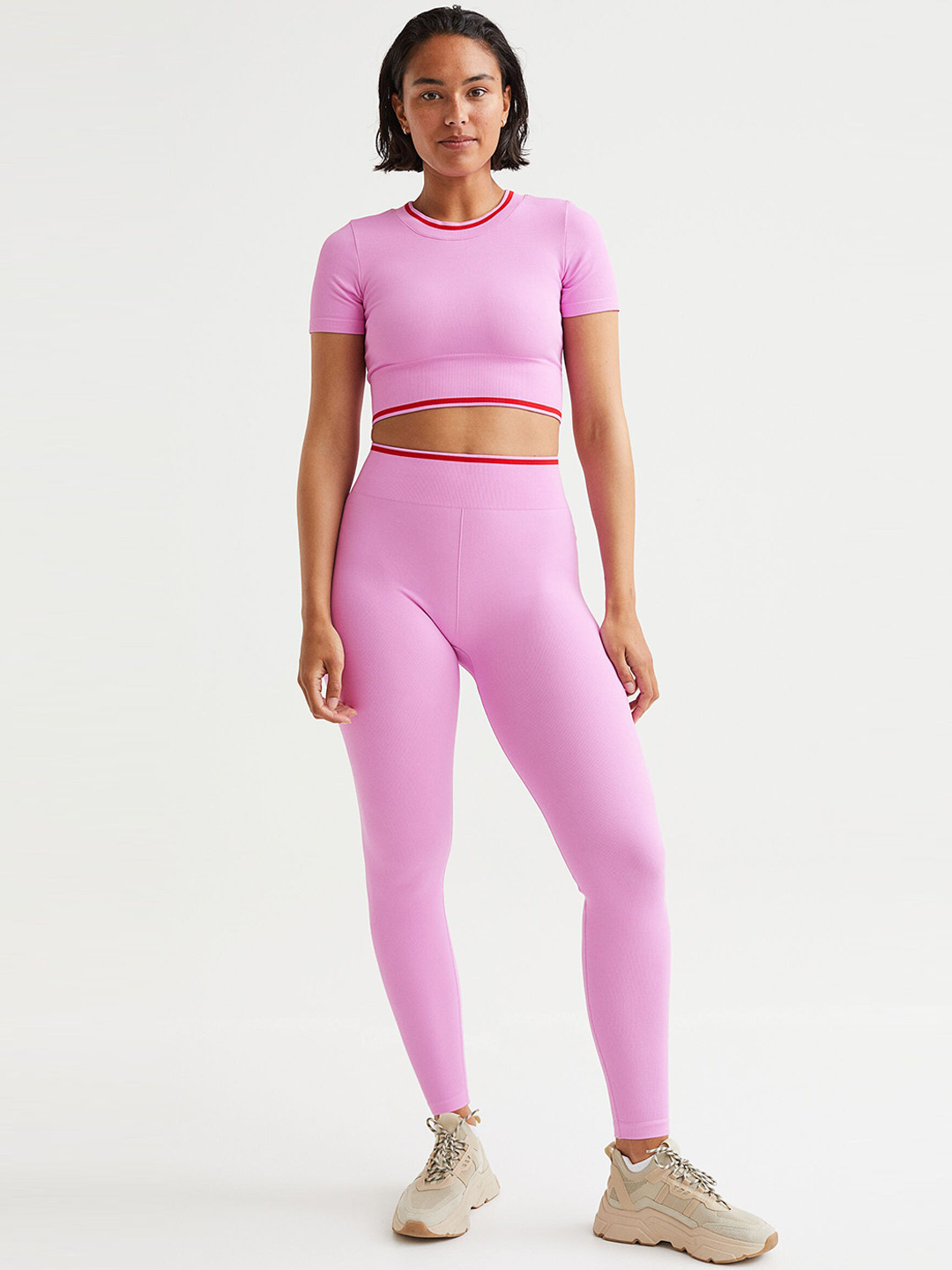 Buy H&M Women Pink Seamless Sports Tights Tights for Women 19074222