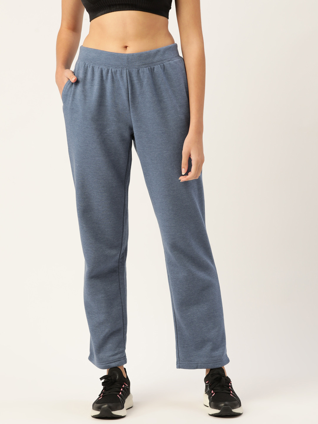 Buy Macy's Karen Scott Women Blue Solid Fleece Track Pants Track