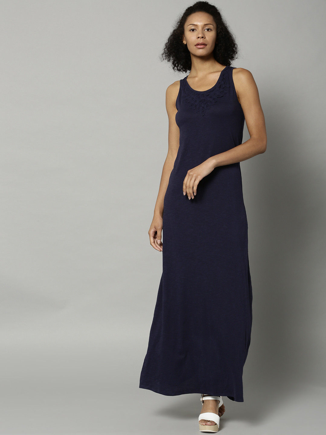 Buy Marks & Spencer Women Navy Solid Maxi Dress Dresses for Women