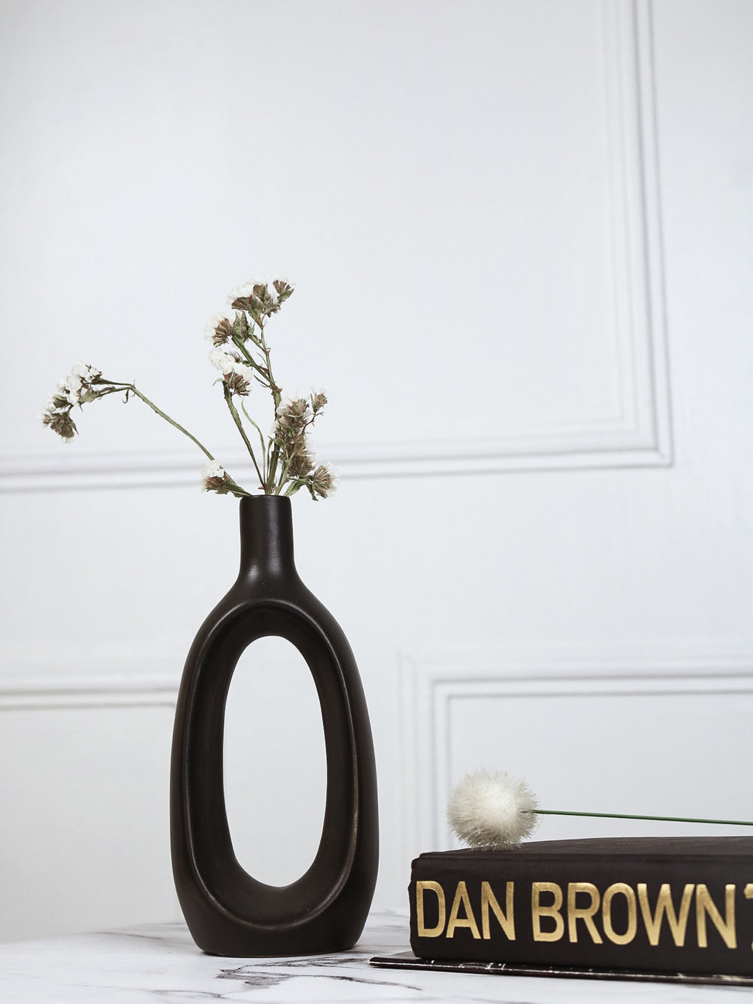 Buy PUREZENTO Black Solid Ceramic Flower Vases Vases for Unisex