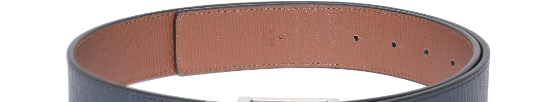 Buy Tommy Hilfiger Men Navy Blue Textured Leather Formal Belt - Belts ...