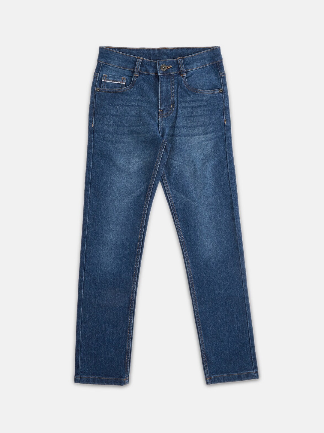 Buy Pantaloons Junior Boys Navy Blue Tapered Fit Light Fade Jeans ...