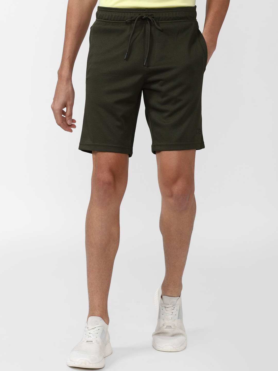 Buy Peter England Casuals Men Olive Green Slim Fit Shorts Shorts for
