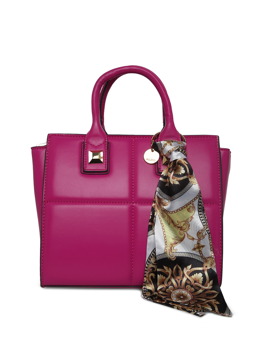 Buy ALDO Pink PU Structured Handheld Bag With Applique Handbags for