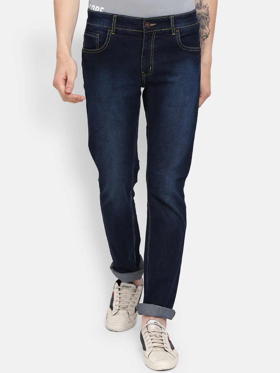 Buy V Mart Men Blue Classic Slim Fit Light Fade Jeans - Jeans for Men ...