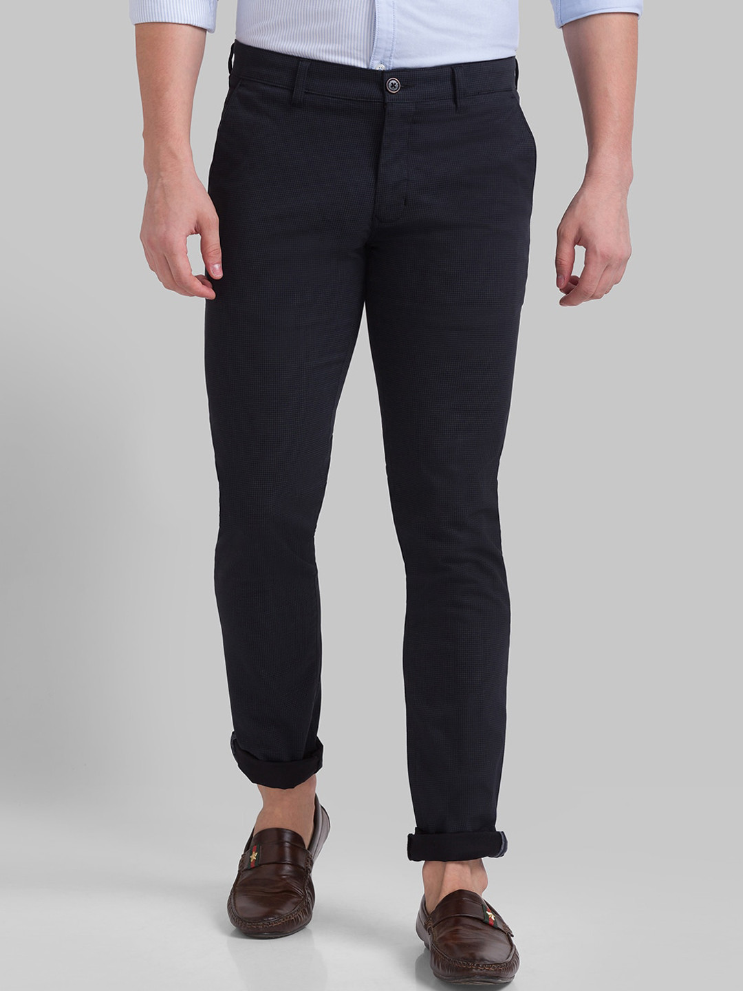Buy Parx Men Black Tapered Fit Trousers - Trousers for Men 19098866 ...