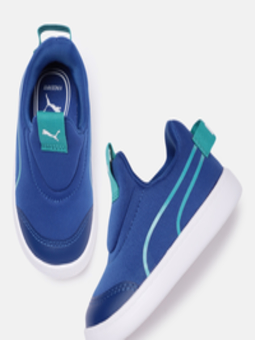 Buy Puma Kids Blue Courtflex V2 Slip On Sneakers - Casual Shoes for ...
