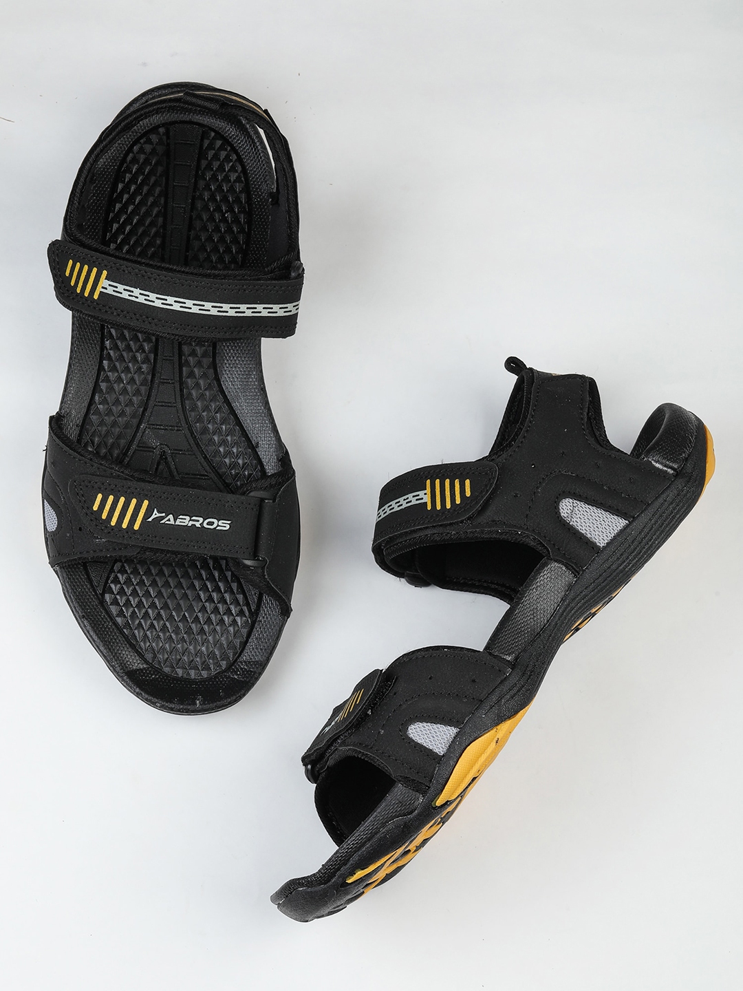Buy ABROS Men Black Solid Sports Sandals - Sports Sandals for Men ...