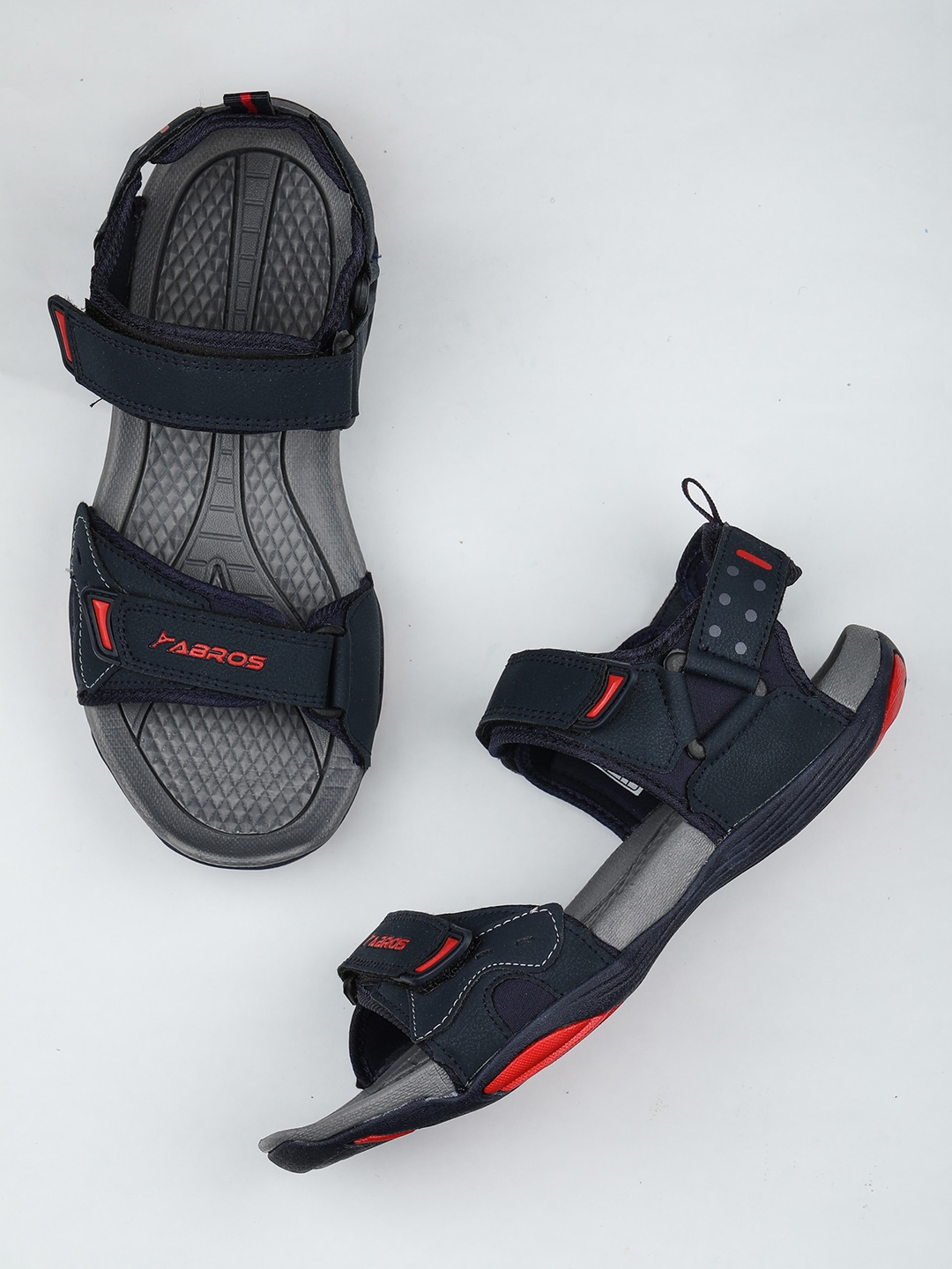 Buy ABROS Men Navy Blue Solid Sports Sandals - Sports Sandals for Men ...