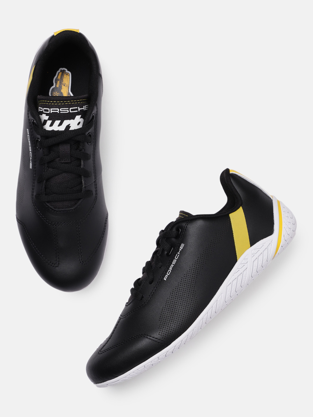 Buy PUMA Motorsport Unisex Black Solid Leather PL RDG Cat Regular Sneakers Casual Shoes for