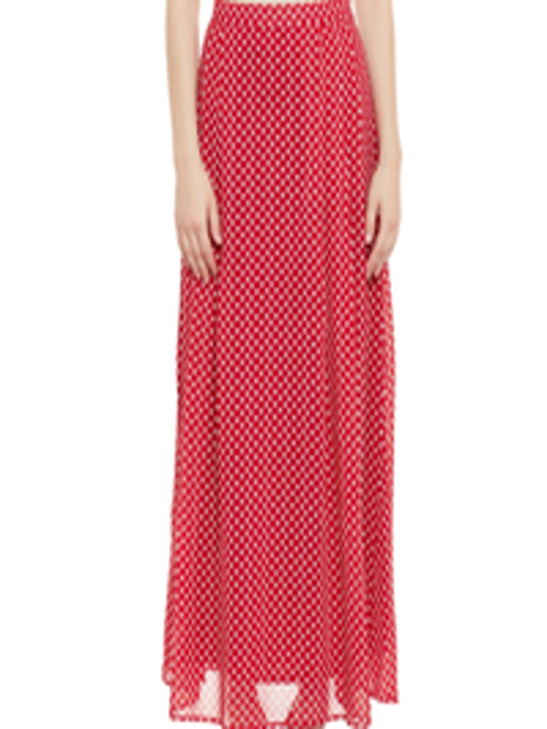 Buy The Vanca Women Red Georgette Printed Maxi A Line Skirt - Skirts ...
