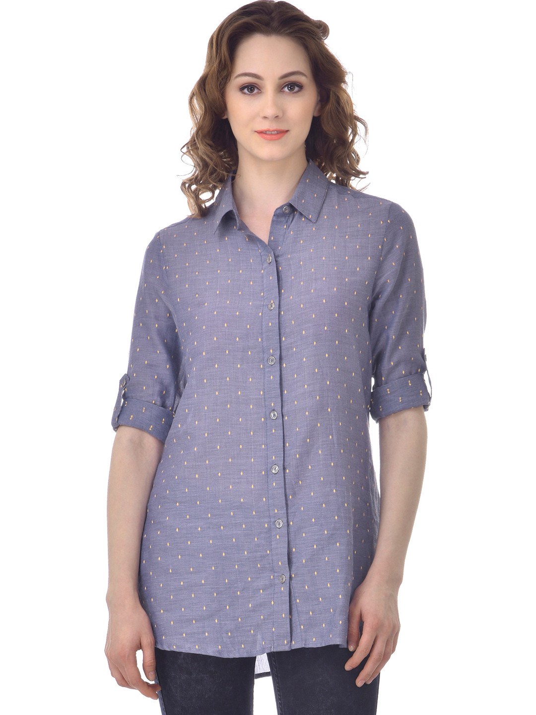 Buy Martini Women Blue Comfort Fit Printed Casual Shirt Shirts for
