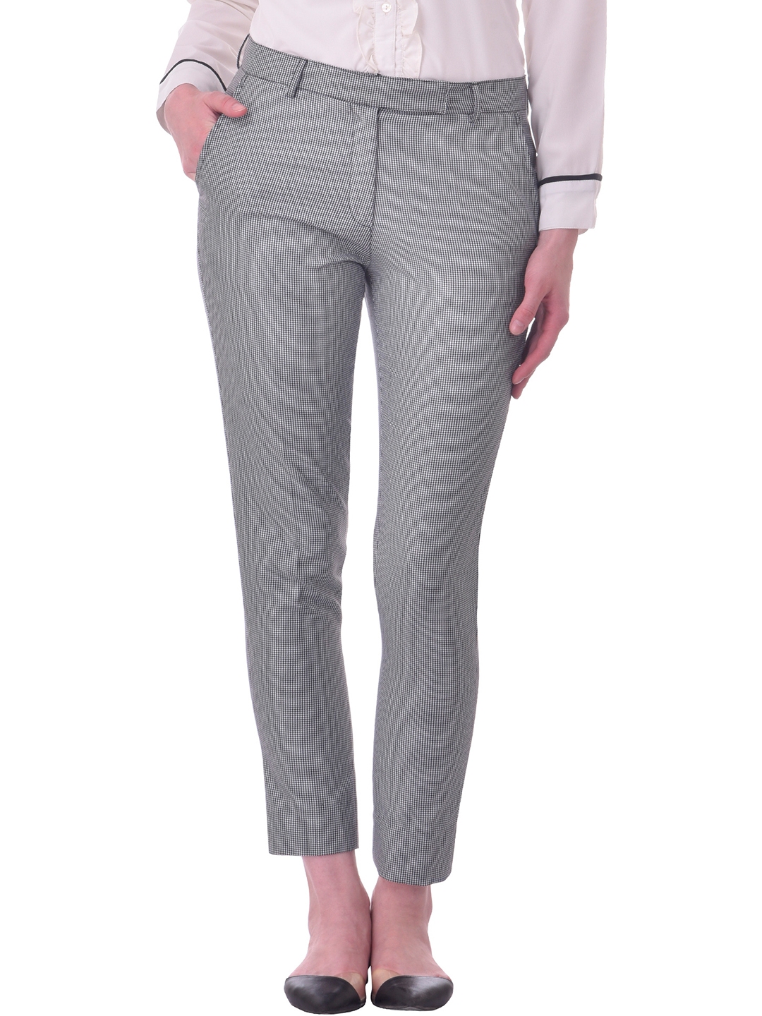 grey formal trousers women's