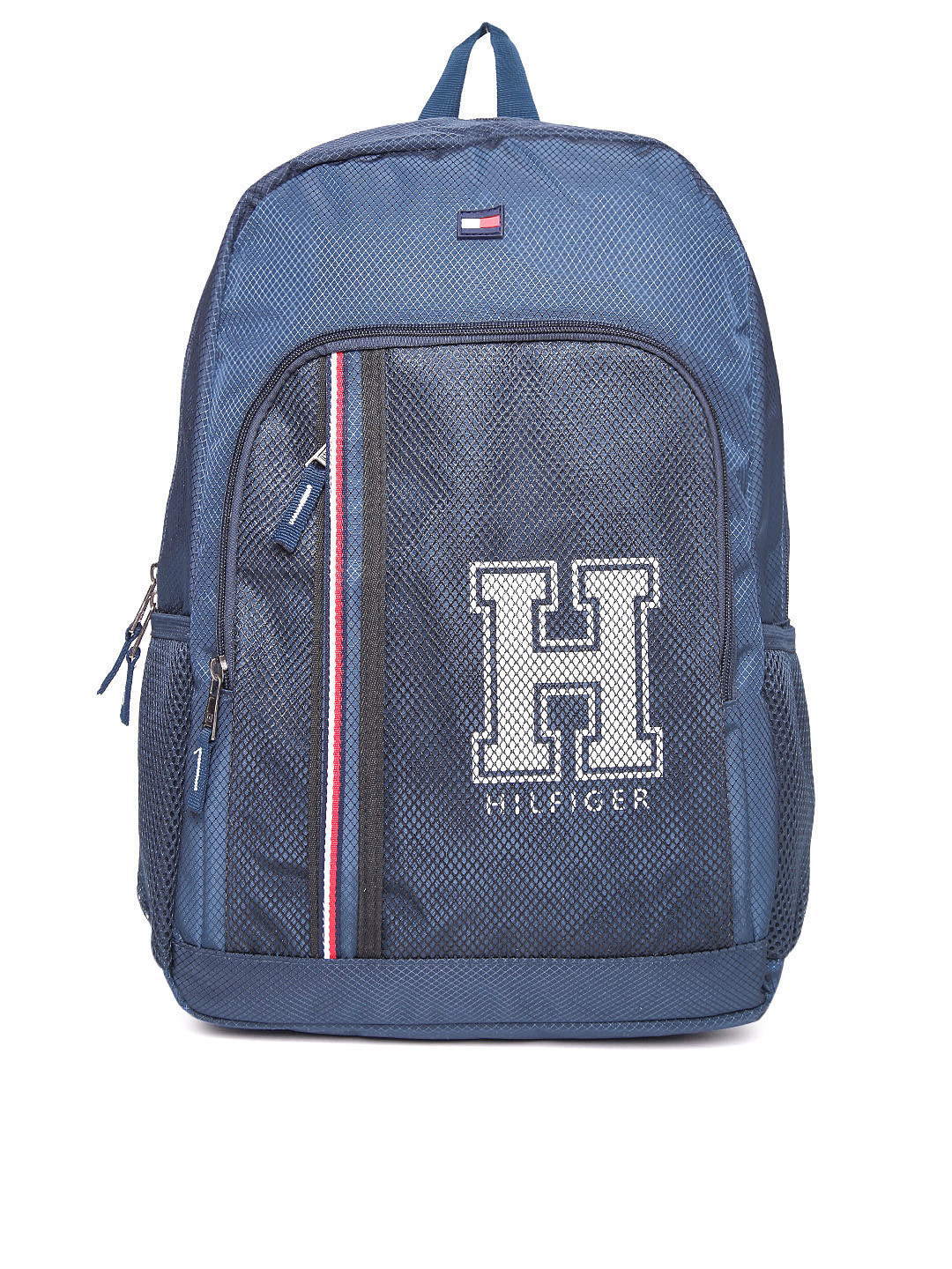 Buy Tommy Hilfiger Unisex Navy Blue Textured Backpack Backpacks for