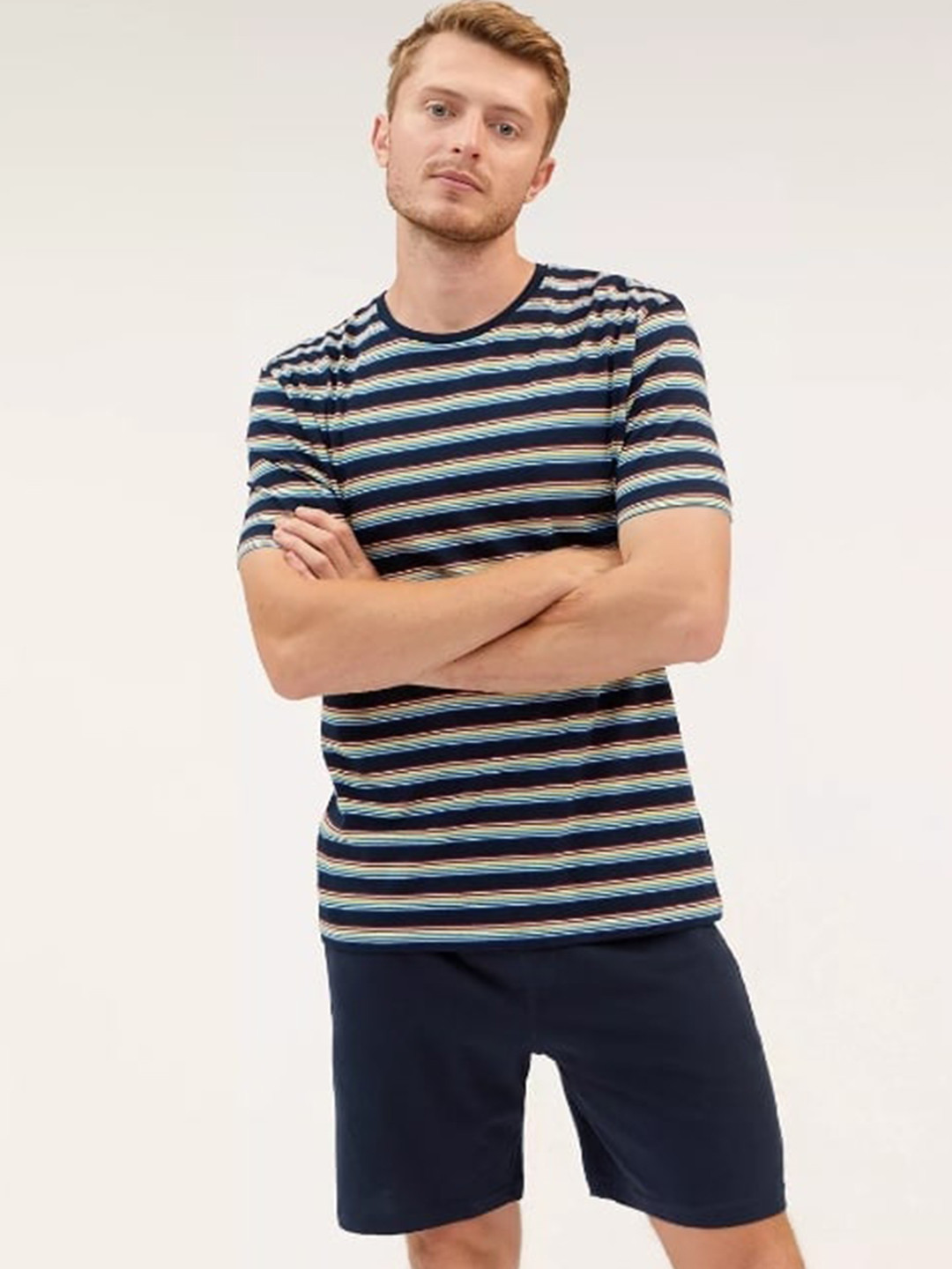 Buy Marks & Spencer Men Navy Blue High Rise Shorts Shorts for Men