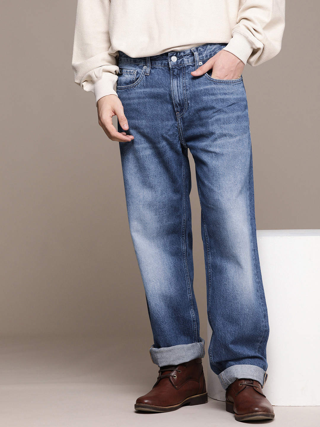 Calvin Klein Blu Cotton Men Jeans