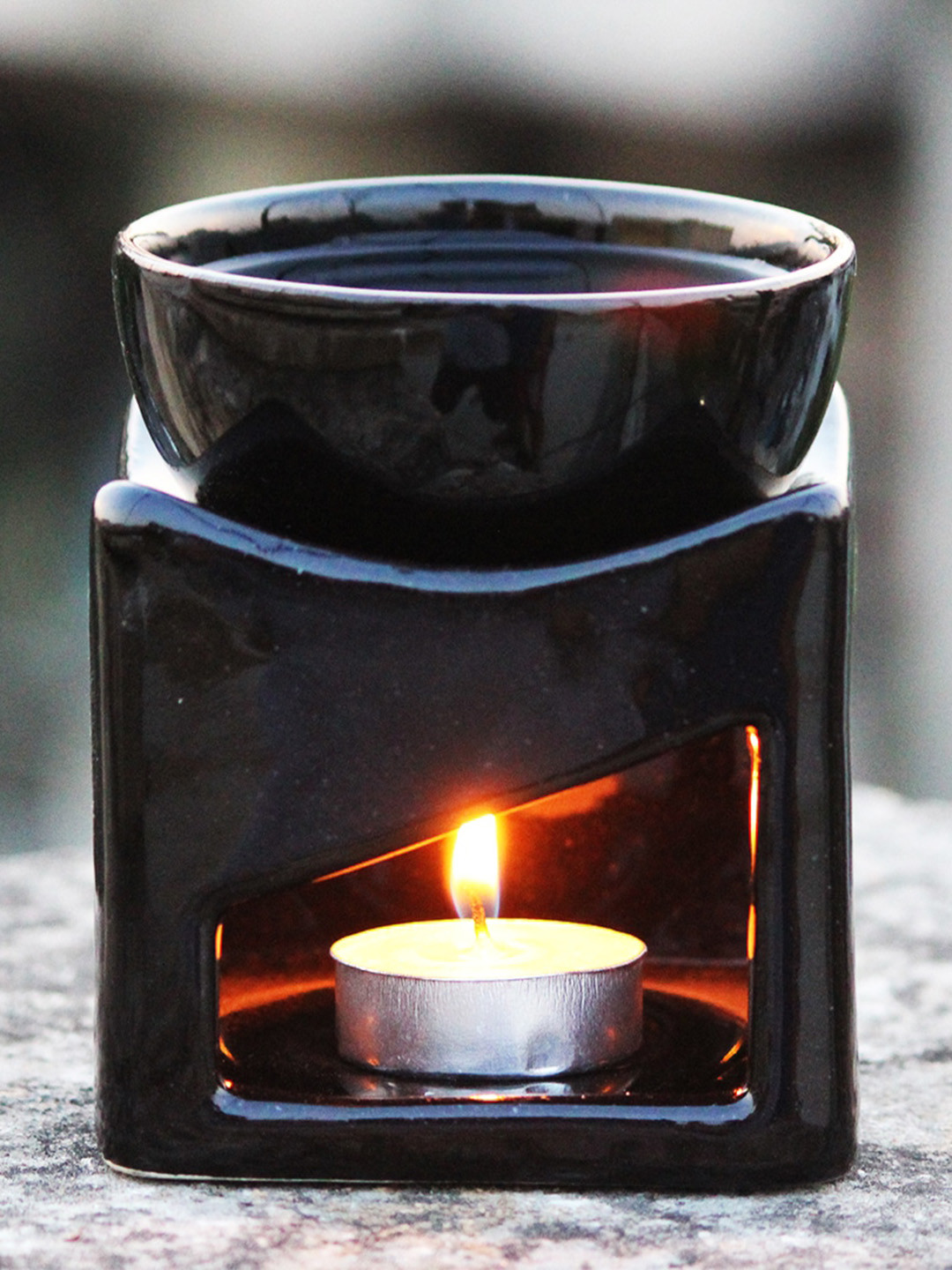 Buy Brahmz Black Solid Ceramic Lamp Candle Diffuser Aroma Oil