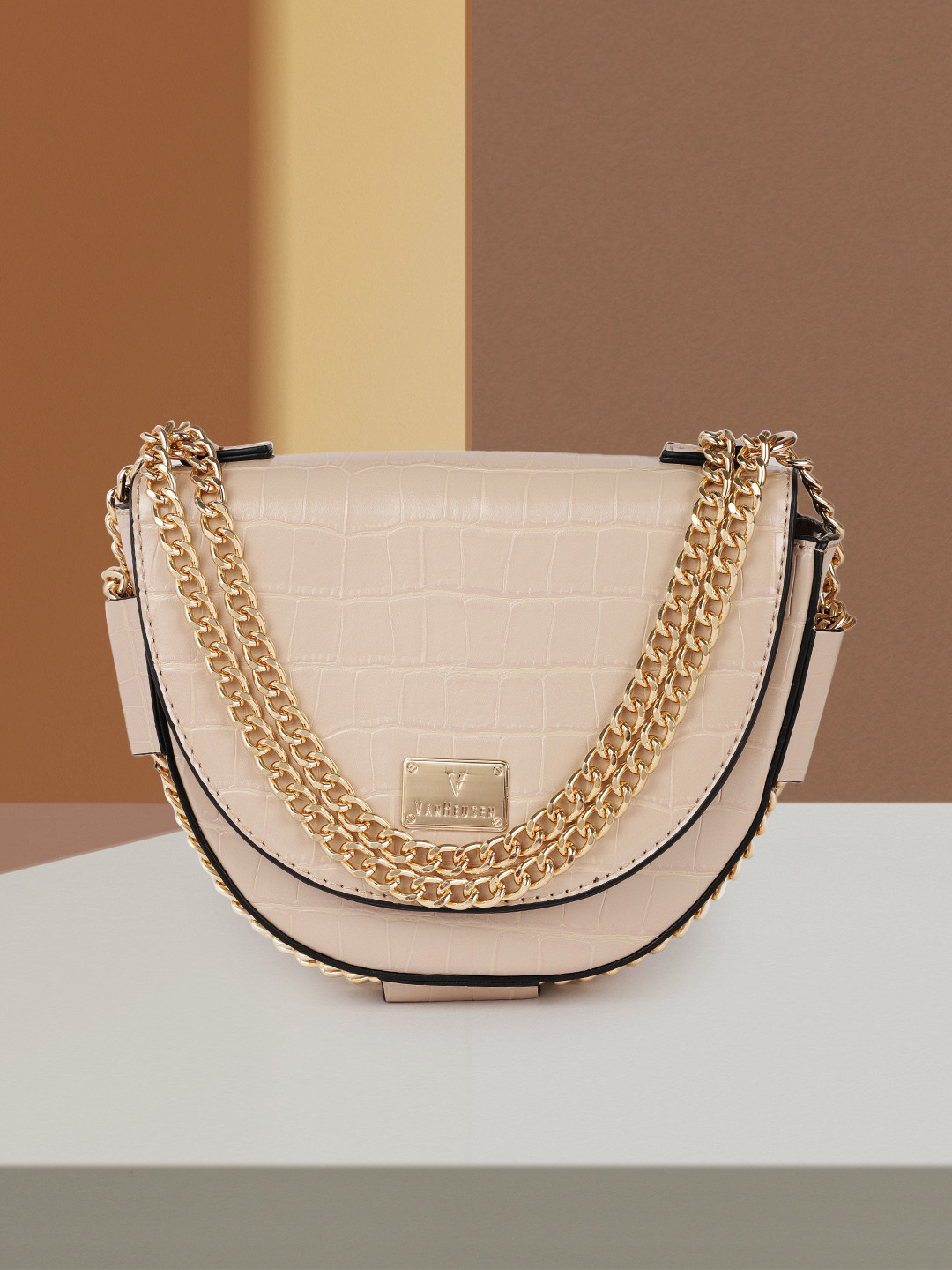 Buy Van Heusen Beige Textured Shoulder Bag Handbags for Women 19113046 Myntra