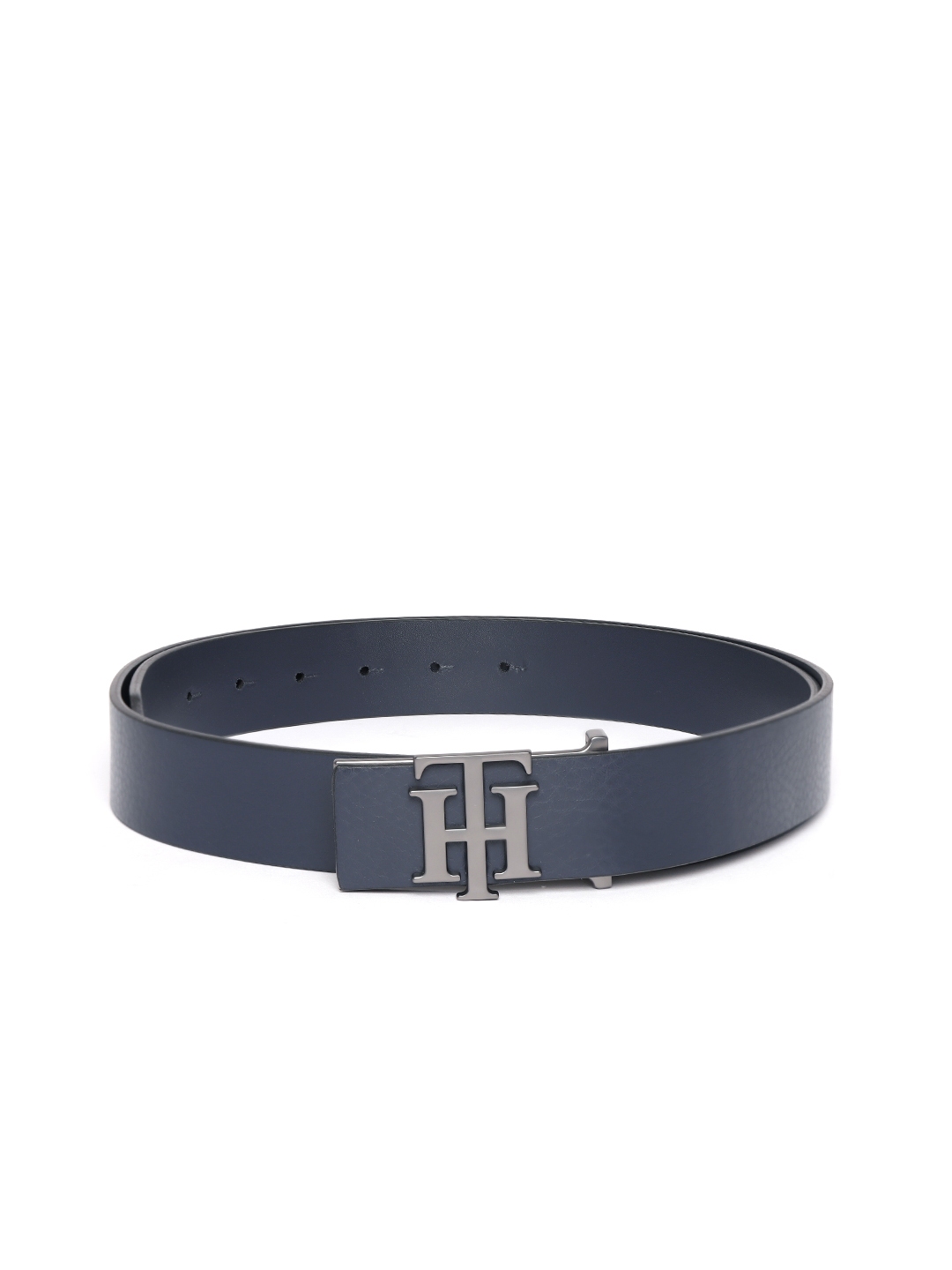 Buy Tommy Hilfiger Men Navy Blue Textured Leather Belt - Belts for Men ...
